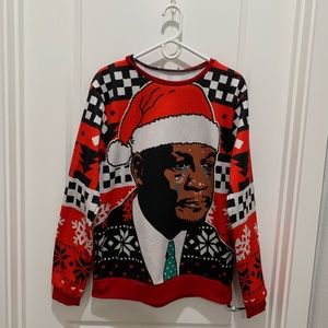 Jordan cry face ugly sweater.